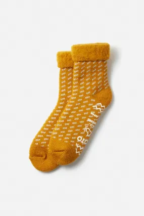 RoToTo Comfy Room Bird's Eye Socks / Dark Yellow