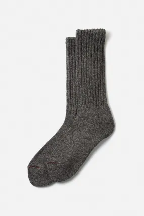 RoToTo Loose Pile Crew Socks / Mix Charcoal