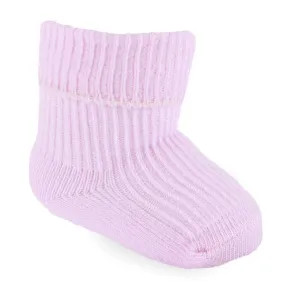 2 PAIR PREMATURE PINK RIBBED SOCKS (PK6) (TINY BABY) PRS05-P