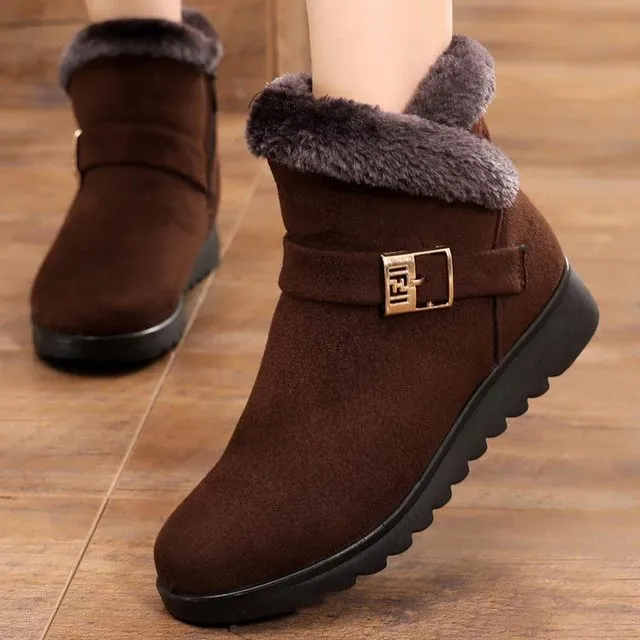 2022 warm zipper women's winter boots