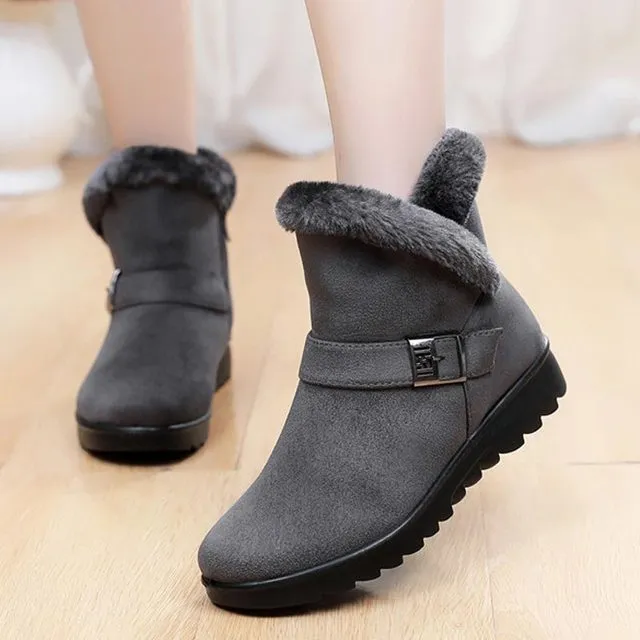 2022 warm zipper women's winter boots