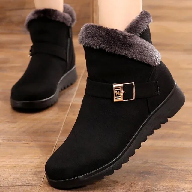 2022 warm zipper women's winter boots