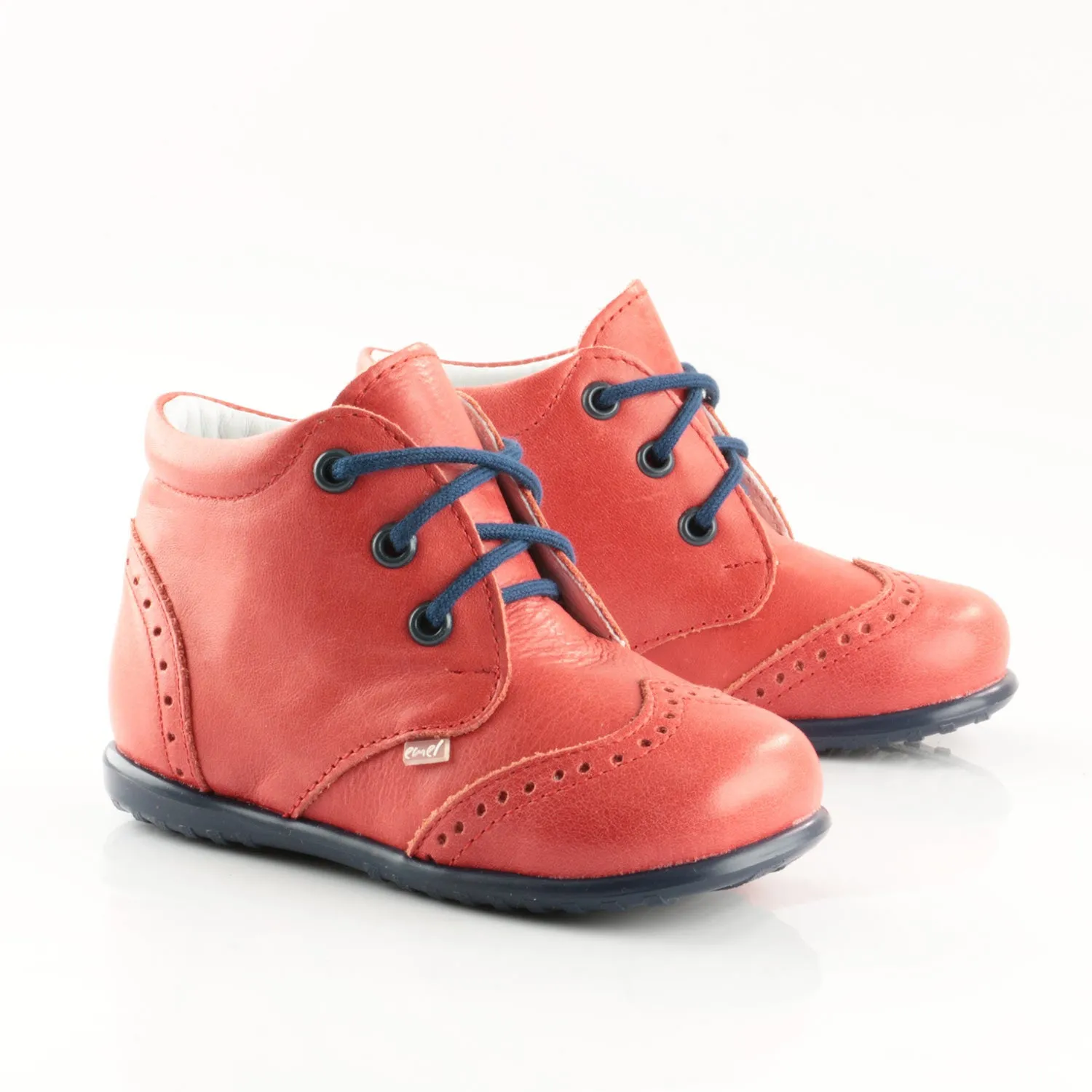 (2341-5) Emel first shoes - red brogue