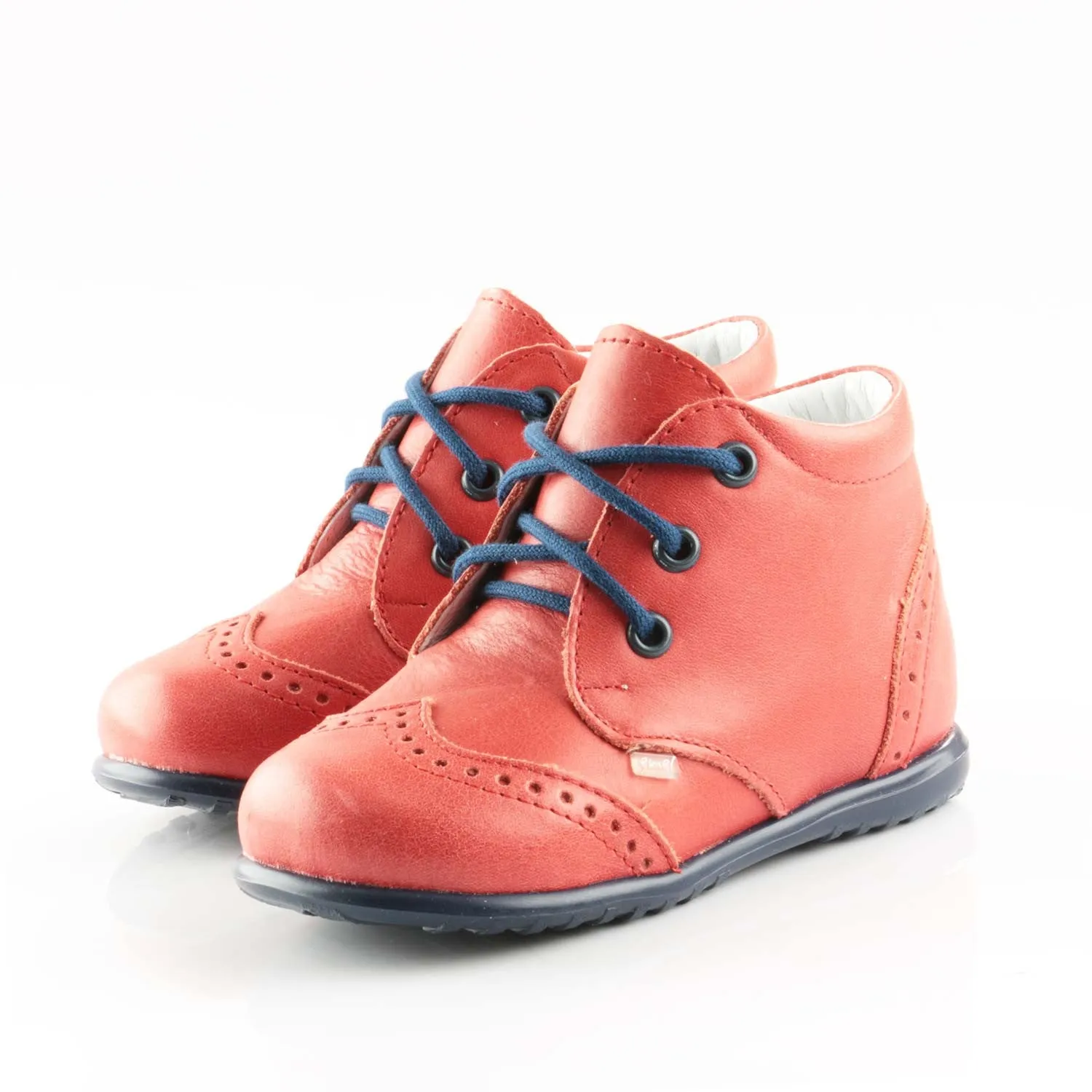 (2341-5) Emel first shoes - red brogue