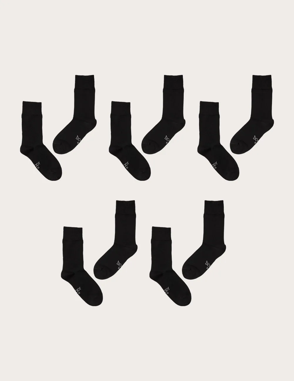 5-Pack Men's Everyday Crew Socks - Black