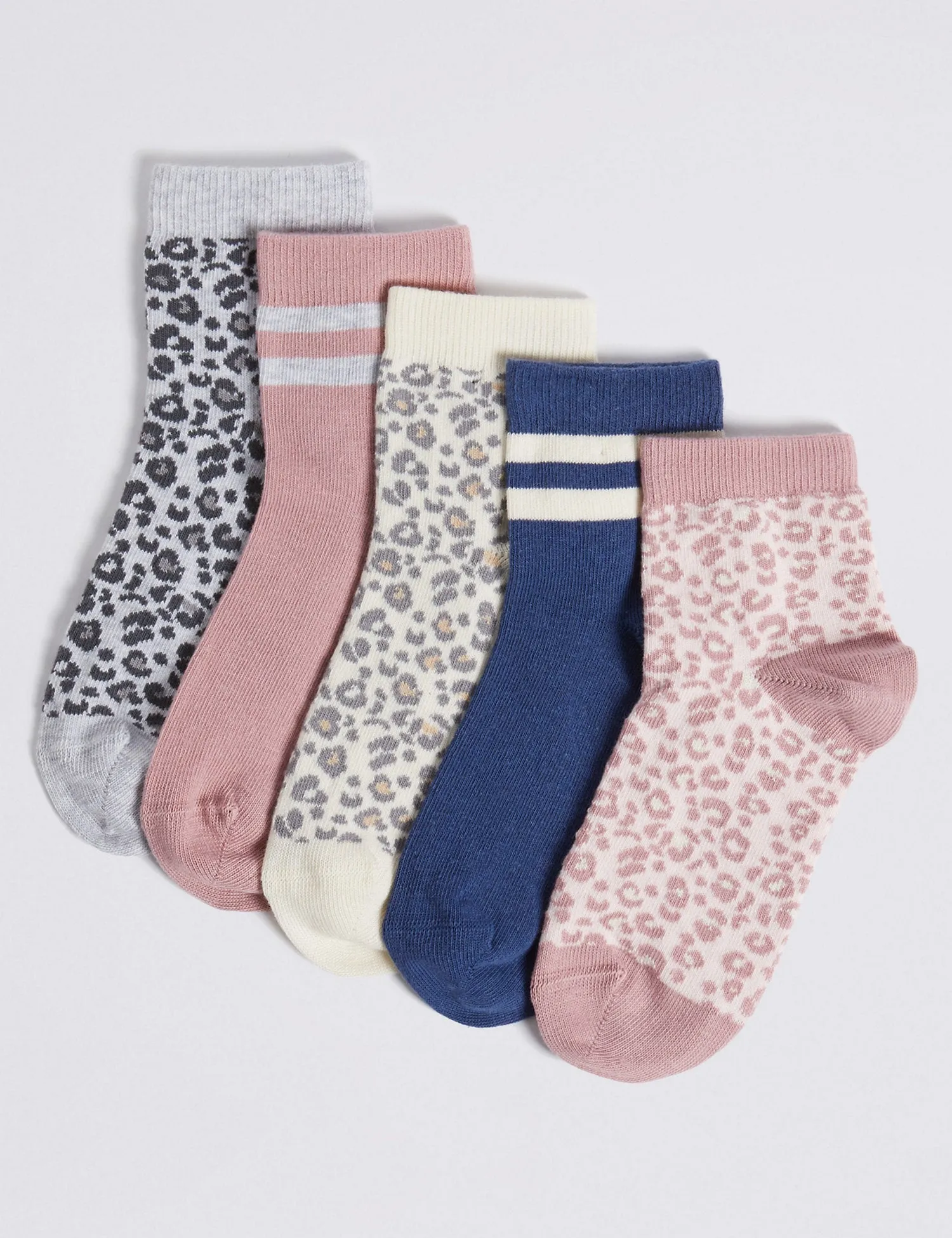 5 Pairs of Leopard Print Socks