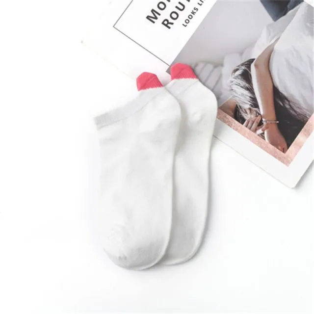 6 Pair Heart Ankle Socks