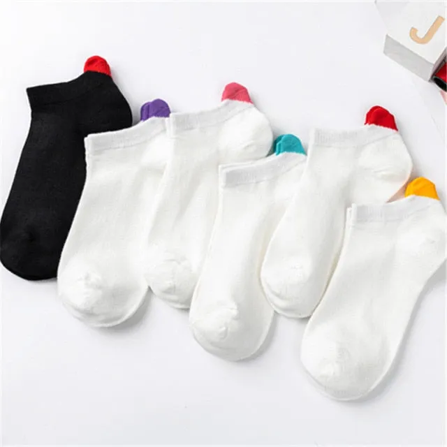 6 Pair Heart Ankle Socks