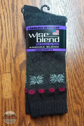 8040 Wise Blend Ladies Angora Snow Flake Crew Socks