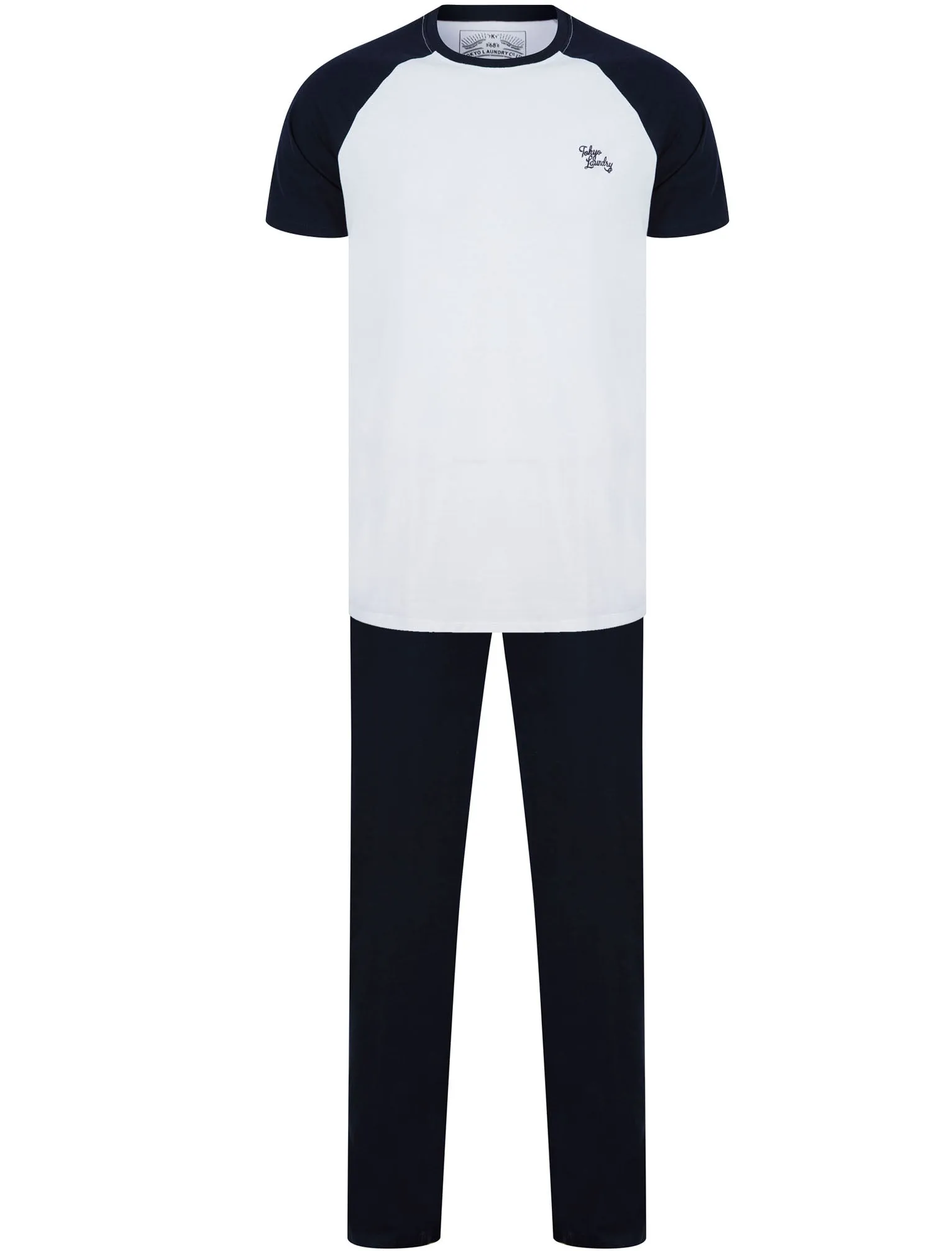 Advance 2pc Cotton Lounge Set in Optic White / Sky Captain Navy - Tokyo Laundry