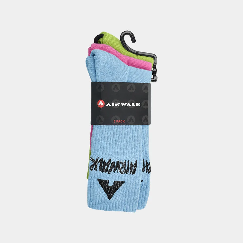 Airwalk Unisex 3 Pack Tie Dye Sock Pink/Multi _ 181760 _ Pink