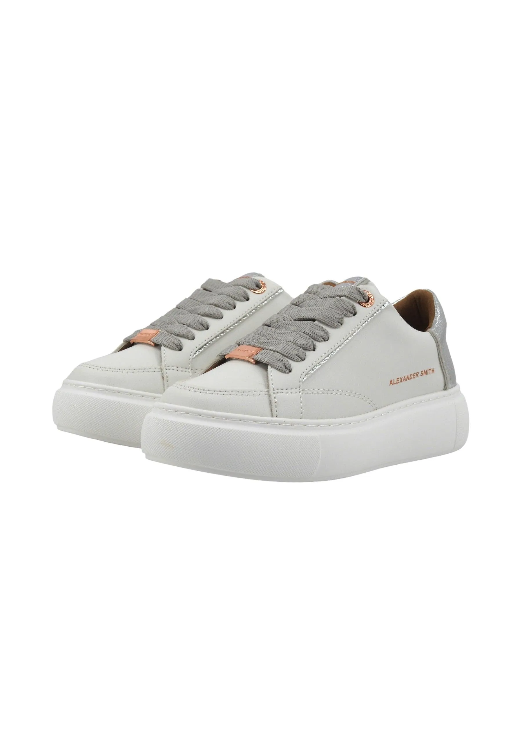 ALEXANDER SMITH Ecogreenwich Sneaker Donna White Silver EGW7398