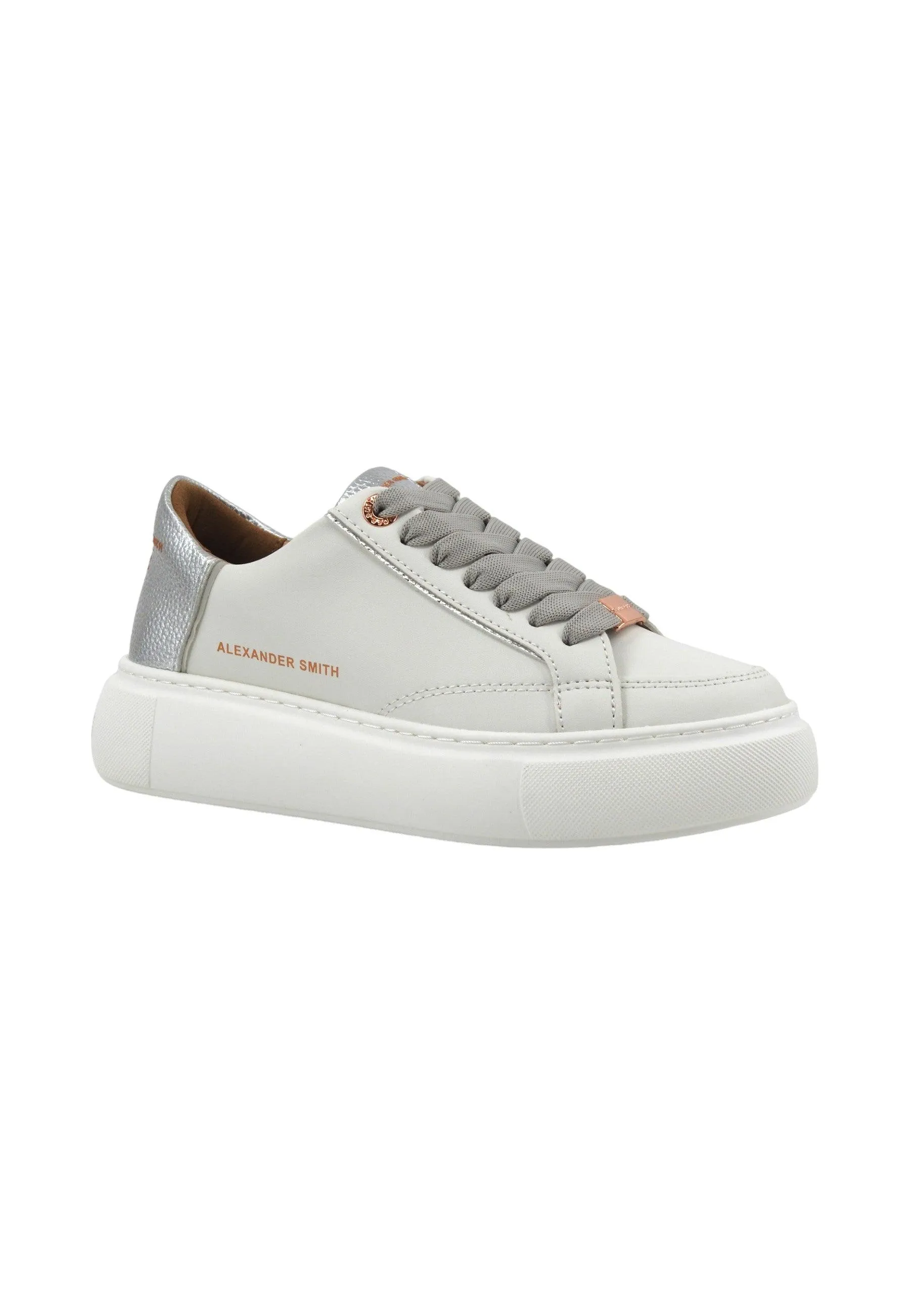 ALEXANDER SMITH Ecogreenwich Sneaker Donna White Silver EGW7398