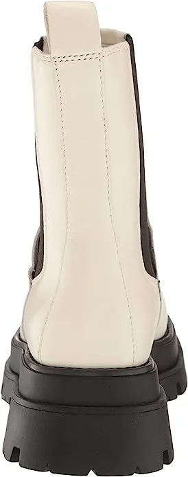 Ash Elite Tofu Pull On Rounded Toe Elasticated Tabs Chunky Heel Ankle Boots