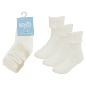 Babies Cream Plain TOT Socks (PK 6) assorted size per inner SK747