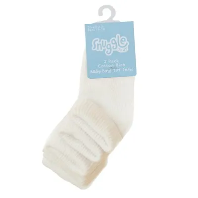 Babies Cream Plain TOT Socks (PK 6) assorted size per inner SK747