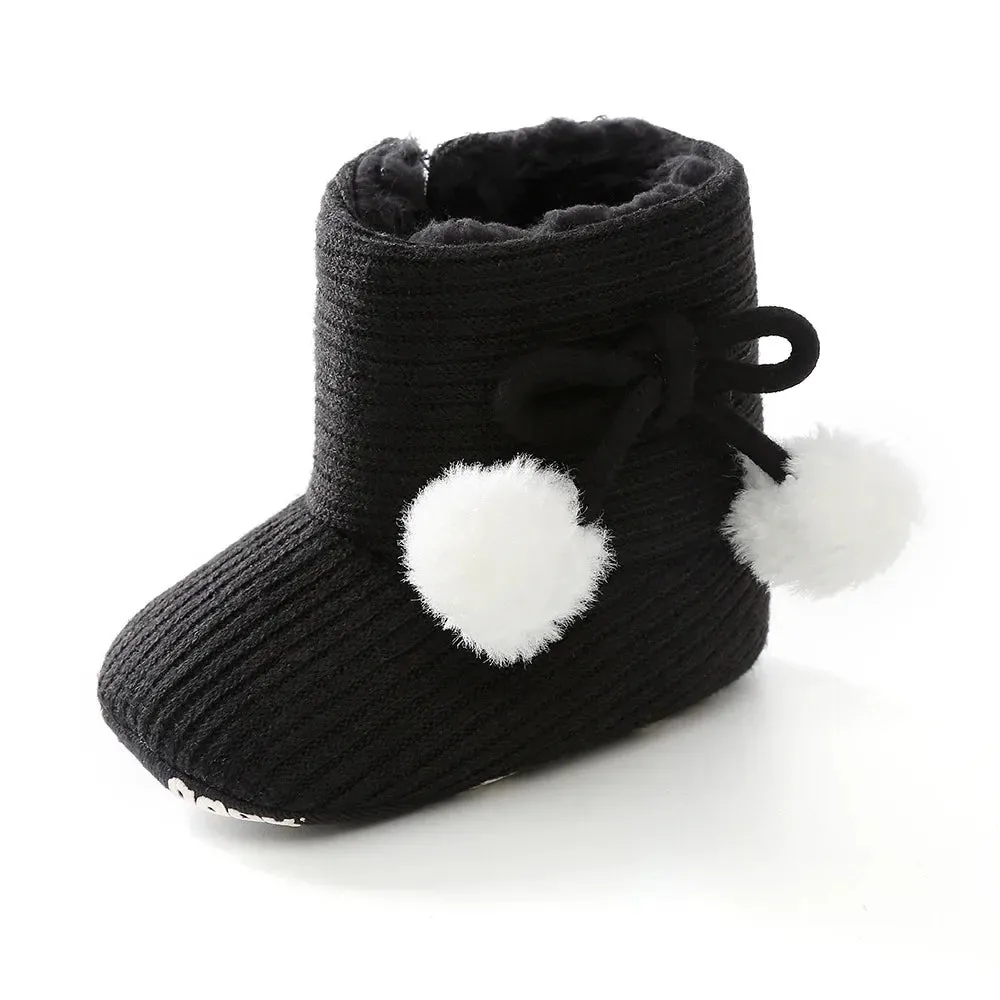 Baby Girls Floral Fluffy 0-18M Winter Snow Boots