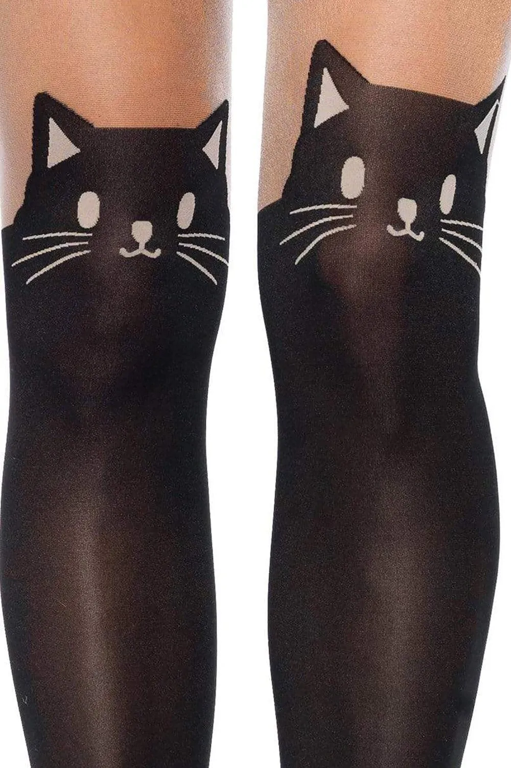 Black Cat Opaque Tights