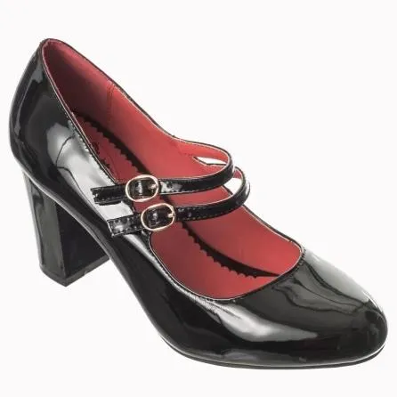 Black Patent Mary Jane Court Shoe