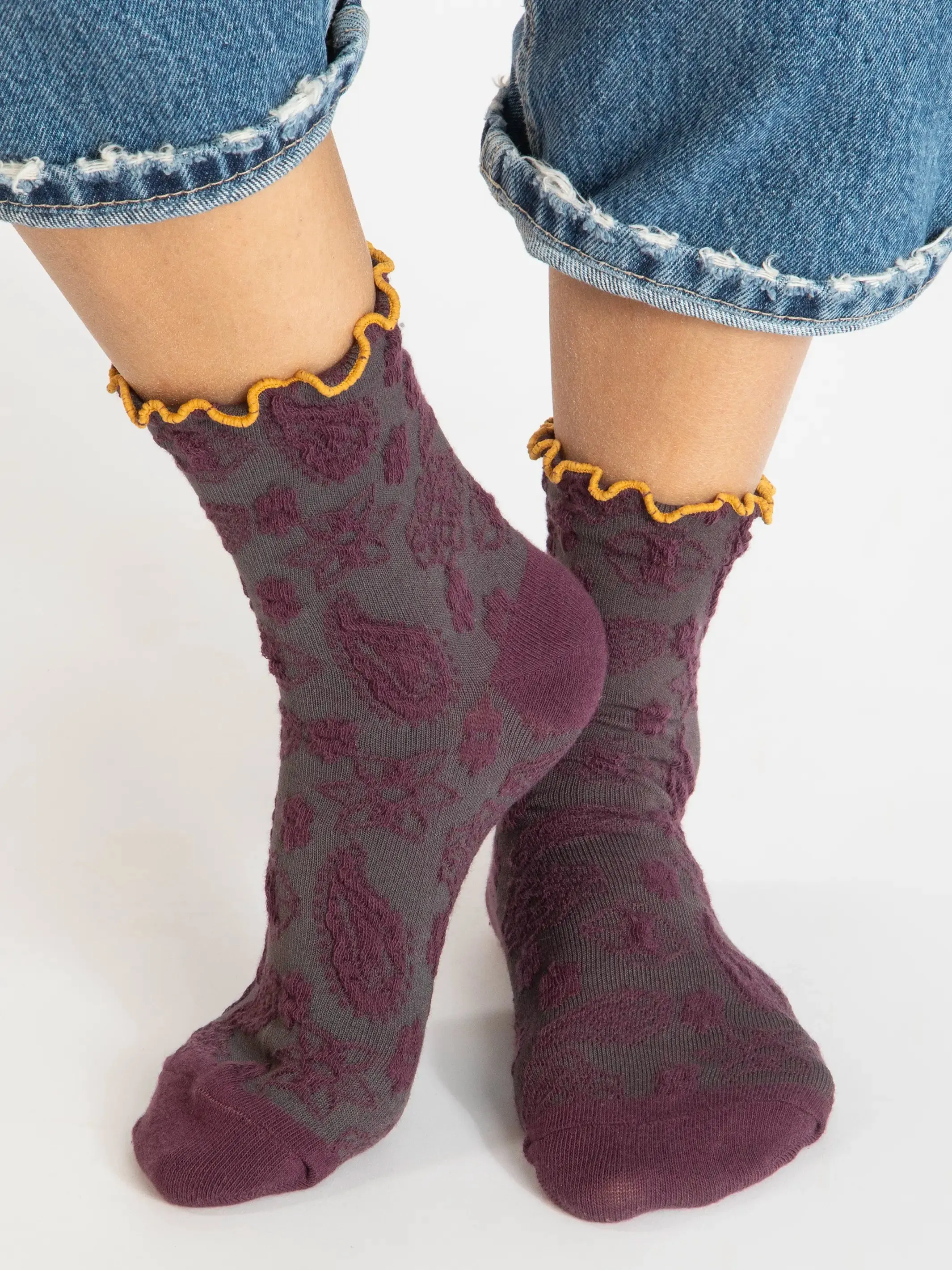 Blossom Socks & Scrunchie, Set of 3 - Indigo