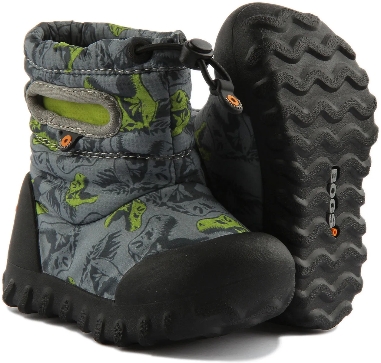 Bogs Bmoc Snow Dino In Grey Black For Infants