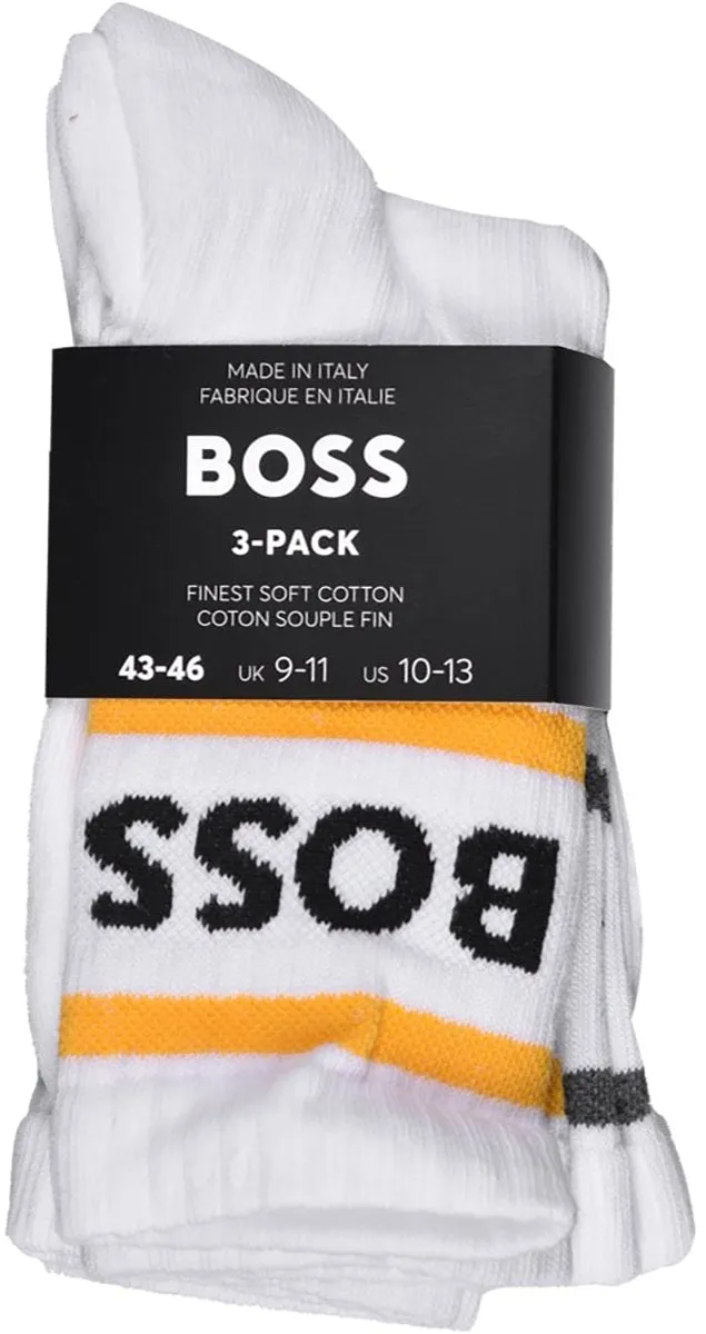 Boss 3 Pair Shoe Sock In White For Men