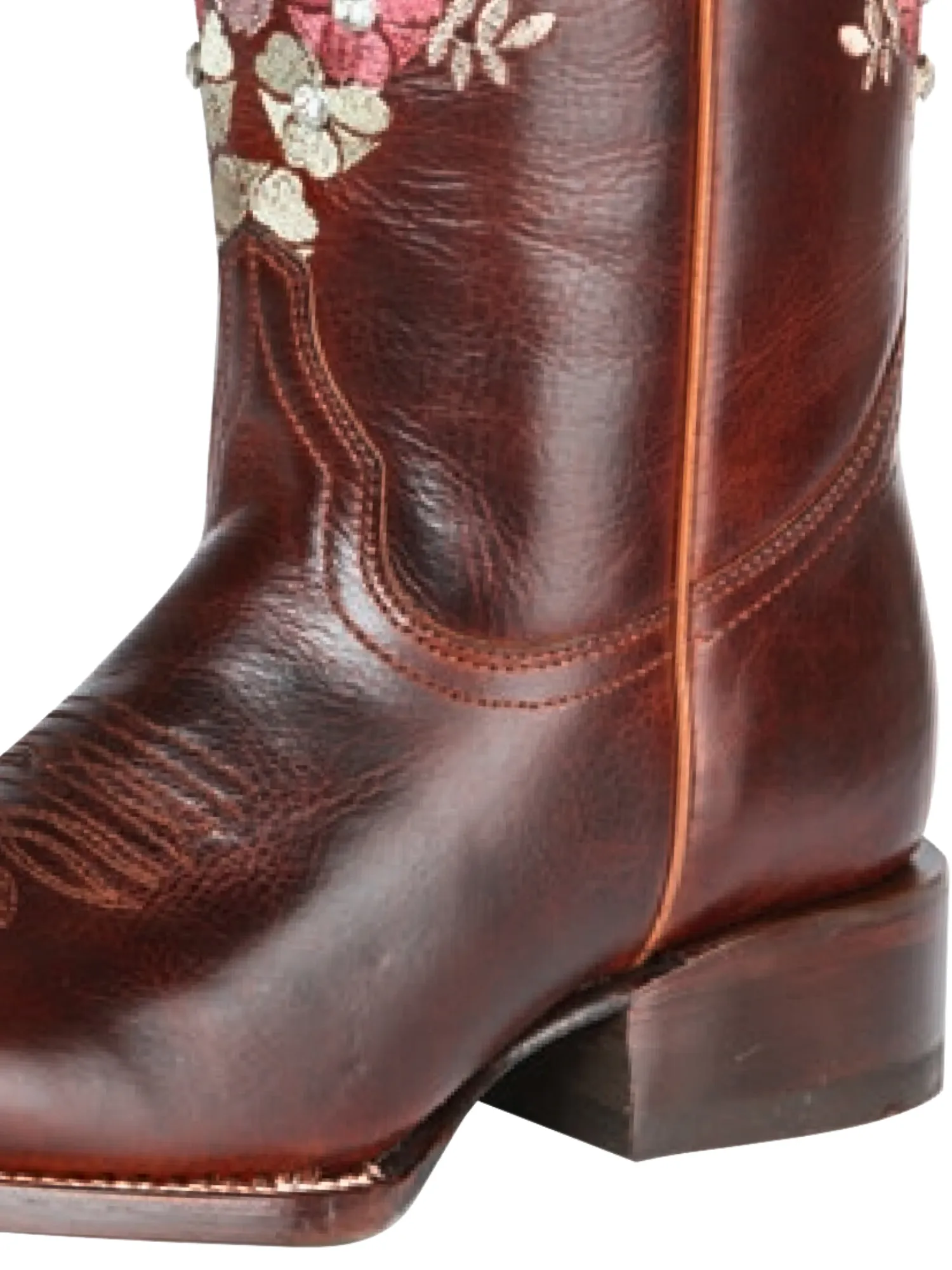 Botas Vaqueras Rodeo con Tubo Bordado de Flores de Piel Genuina para Mujer 'Jar Boots' - ID: 126449