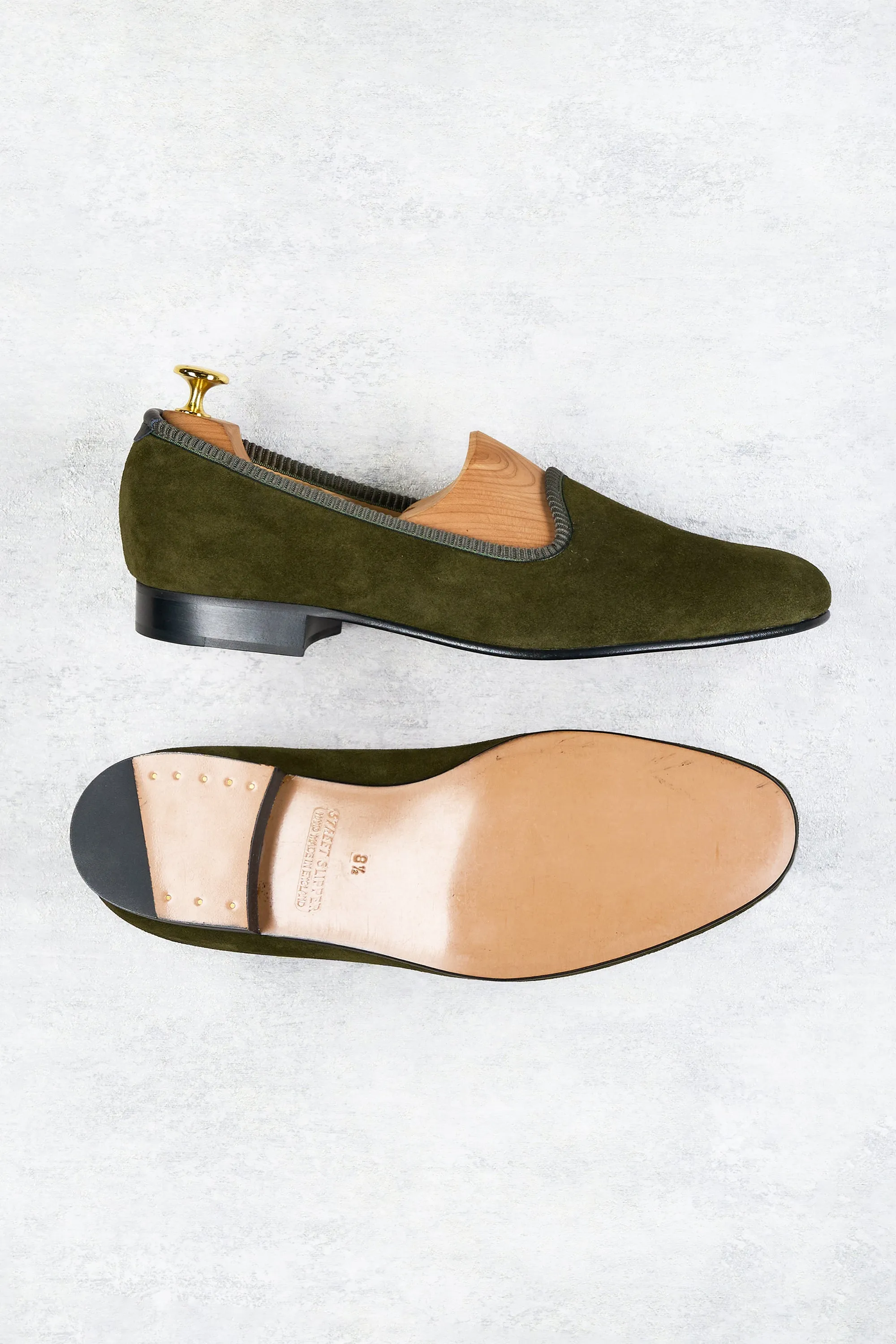 Bowhill & Elliott Olive Suede Pump