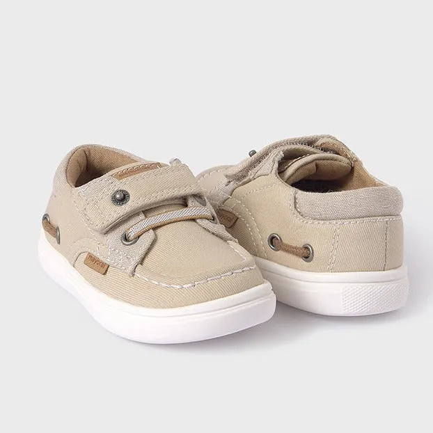 Boys Velcro Boat Shoes | Natural