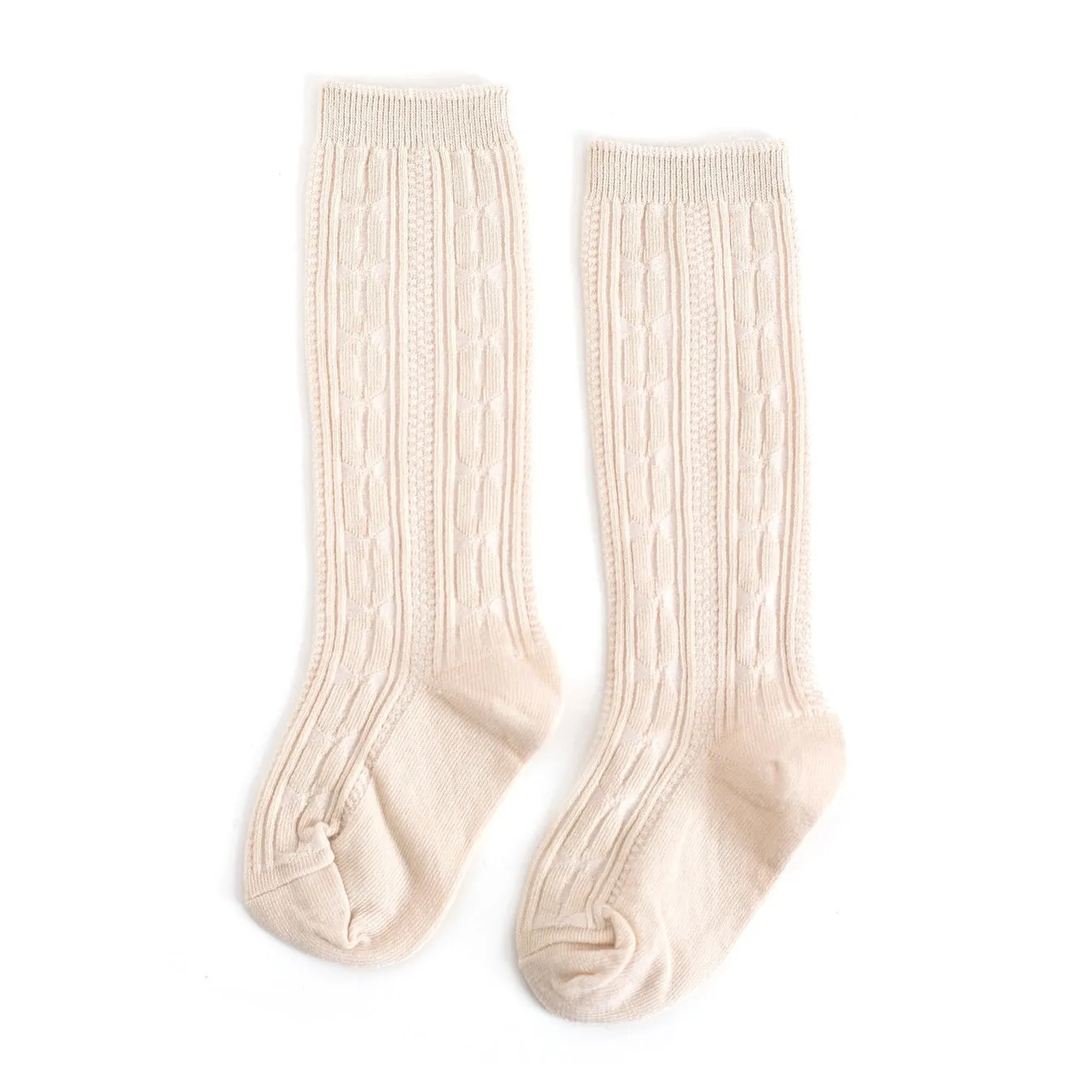 Cable Knit Knee High Socks | Vanilla