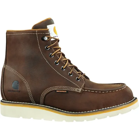 CARHARTT 6-INCH NON-SAFETY TOE WEDGE BOOT DK BROWN OIL TANNED CMW6095