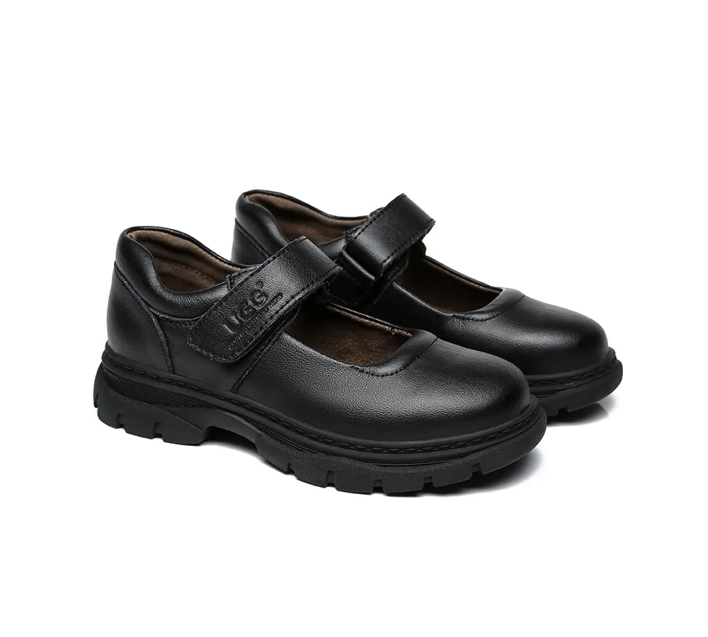 Chris Kids Leather School Shoes With Removable Insole