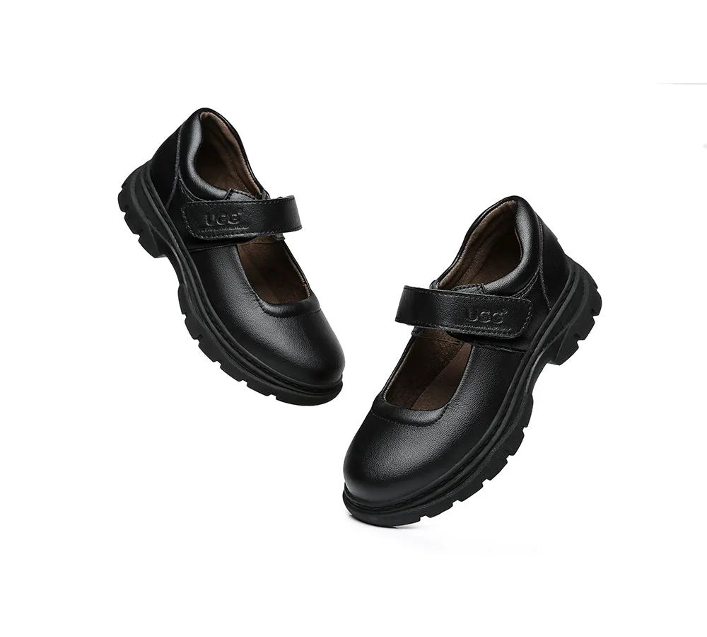 Chris Kids Leather School Shoes With Removable Insole