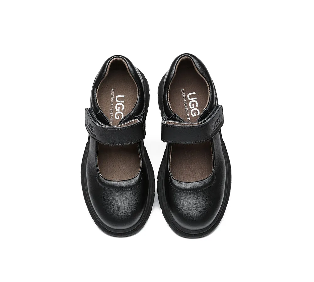 Chris Kids Leather School Shoes With Removable Insole