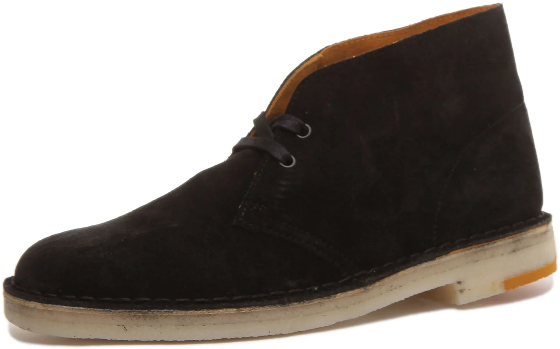 Clarks Originals Desert Boot In Black Orange For Men