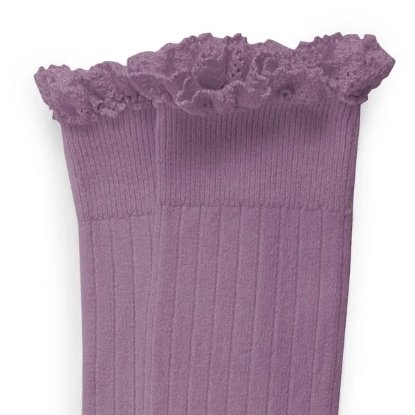 Collegien Ruffle Knee Socks - lavender