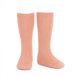 Condor Ribbed Socks-Peach