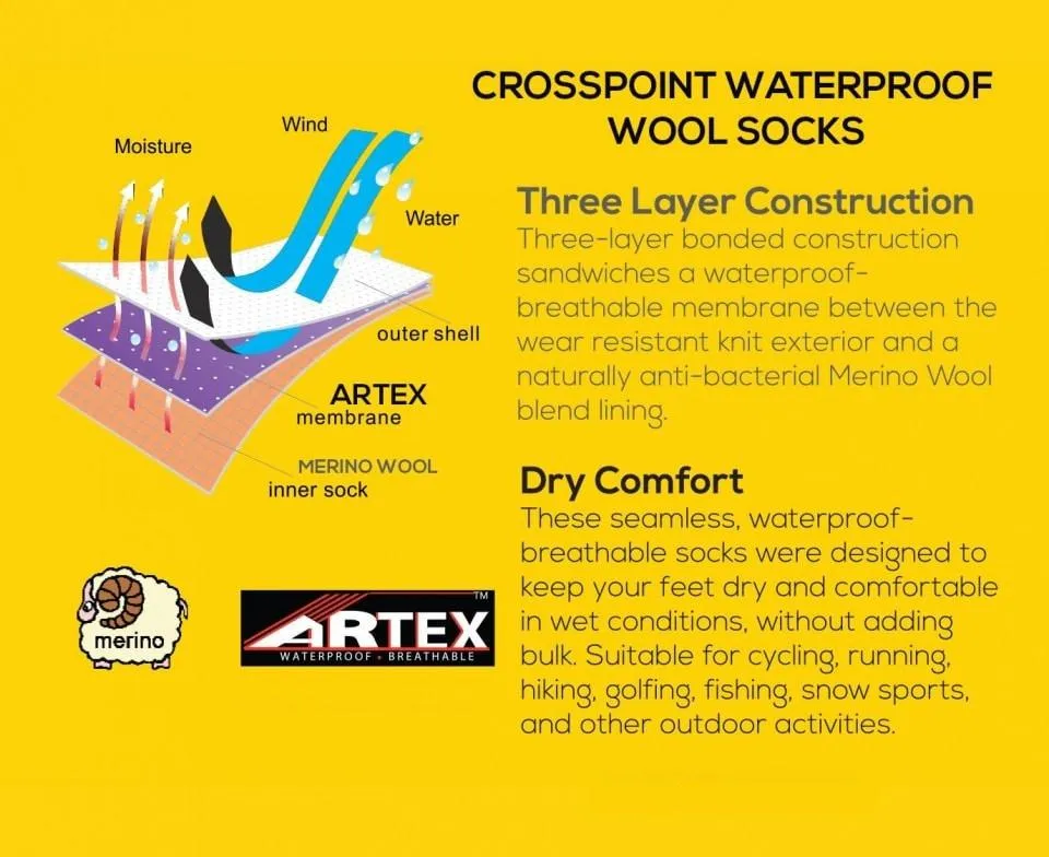 Crosspoint Waterproof Socks: Classic Wool