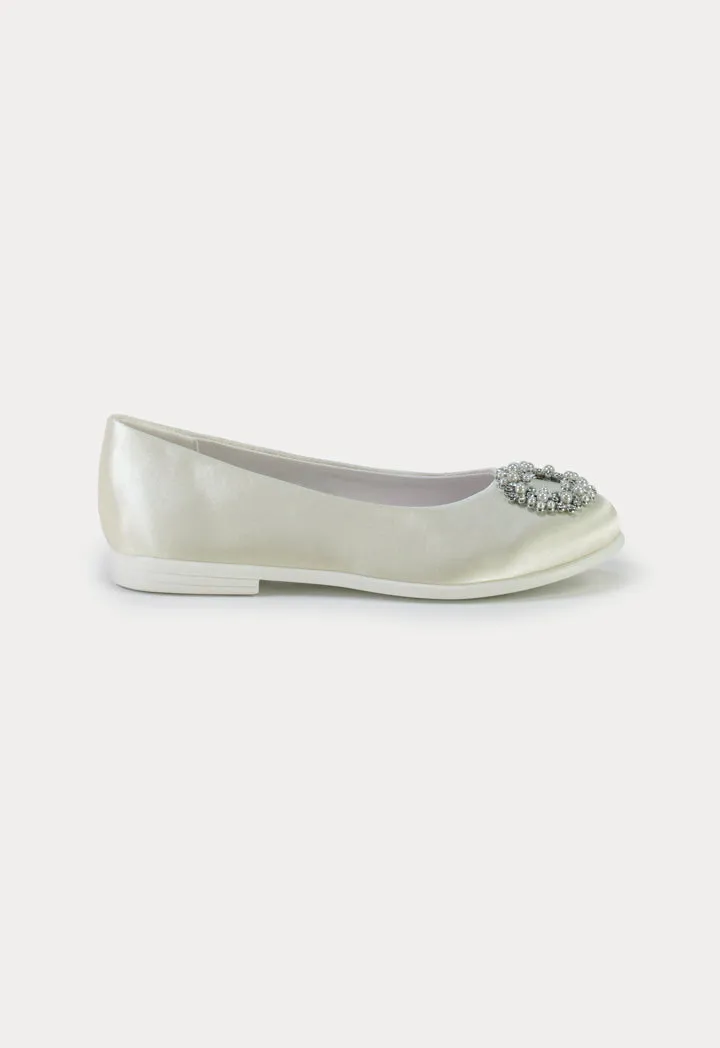 Crystals Circle Flat Slip On Shoes