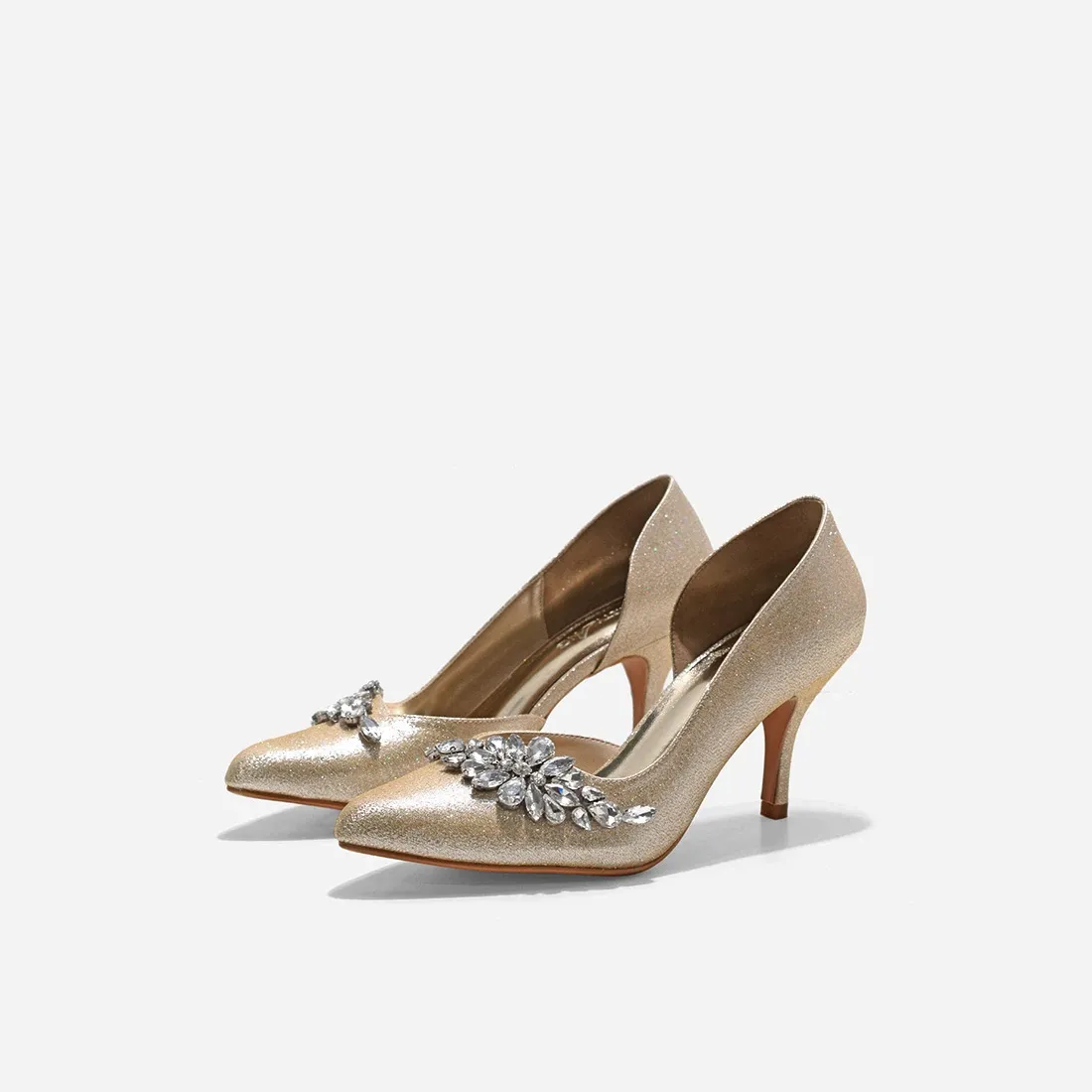 Cynthia Moonlight Gold Glitter Heels