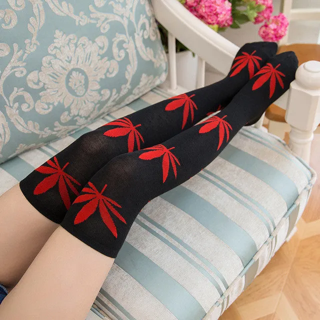 Dank Master Weed Leaf High Socks