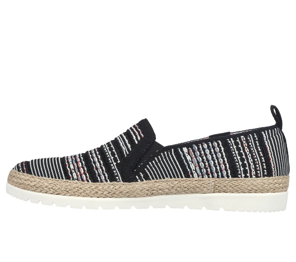 Espadrile sport, dama, SKECHERS ISLAND MUSE 113982-BKMT negru, textil