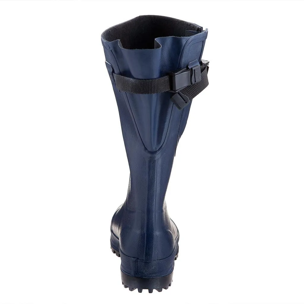 Extra Wide Calf Hard Wearing Navy Blue Wellies - Regular Fit in Foot and Ankle - up to 50cm Calf