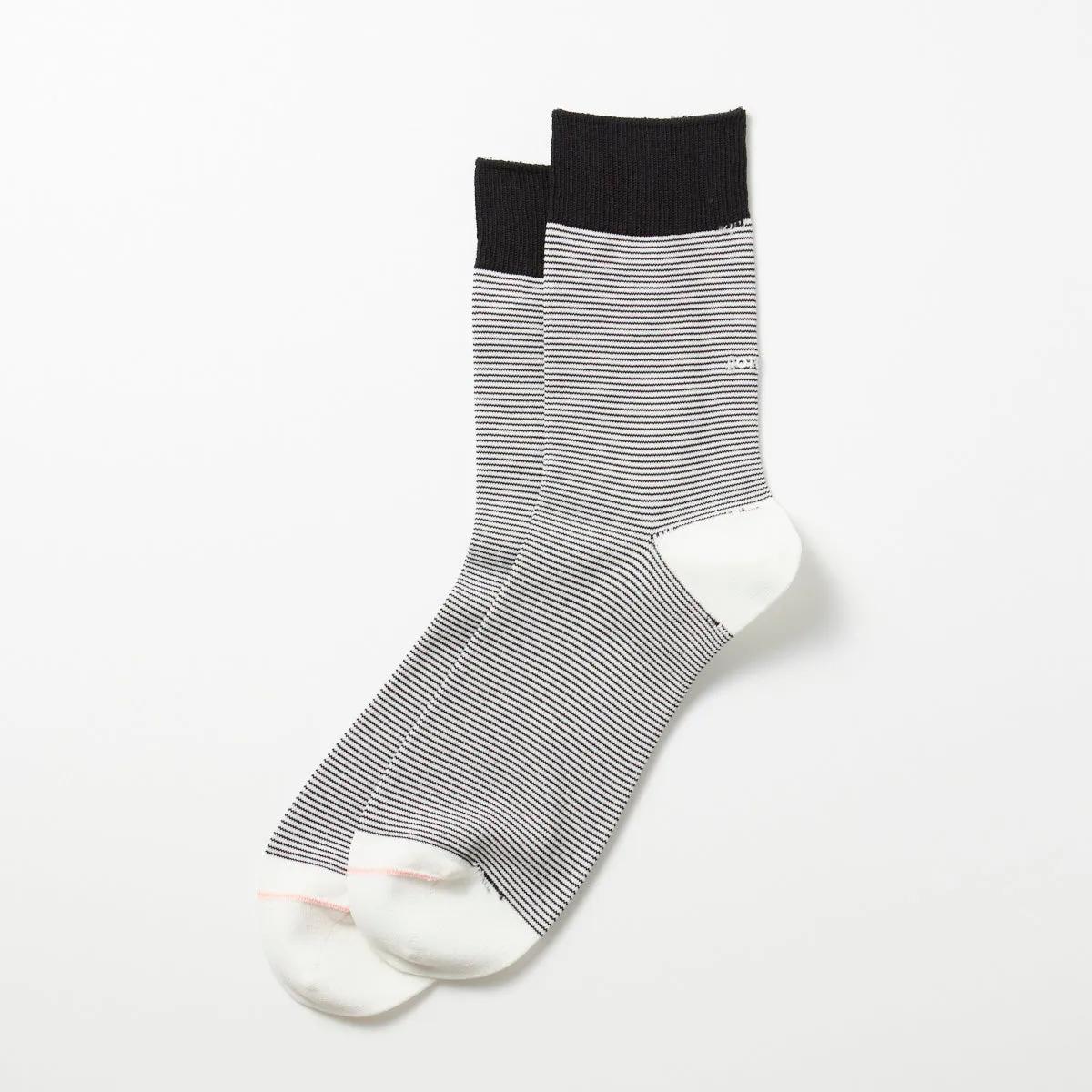 Fine Stripe Mini Crew Socks - Black