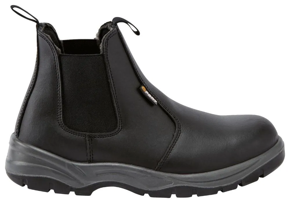 Fort Nelson FF103 Slip On Leather Safety Boot-BLACK