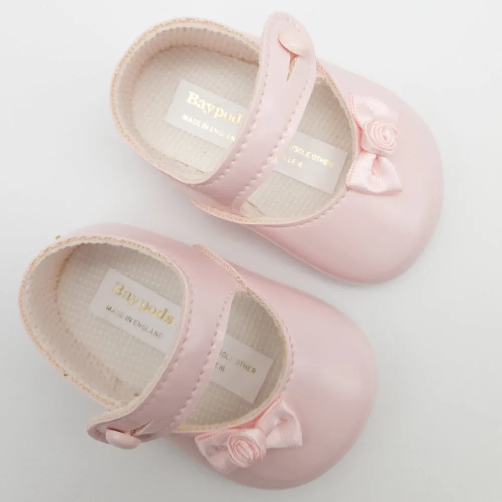 Girls Pink Patent Bay Pods Pram Shoes