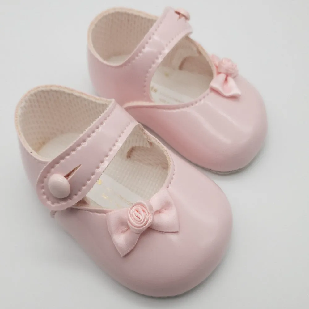 Girls Pink Patent Bay Pods Pram Shoes