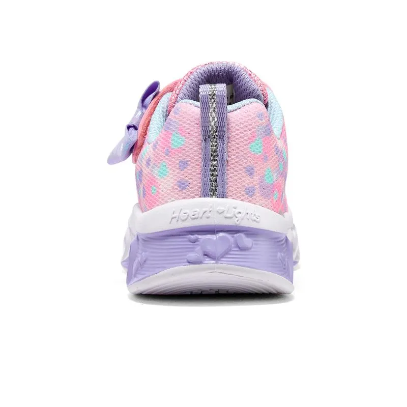 Girls Skechers Trainers Lavender Strap Light Up Flutter Hearts 302691N