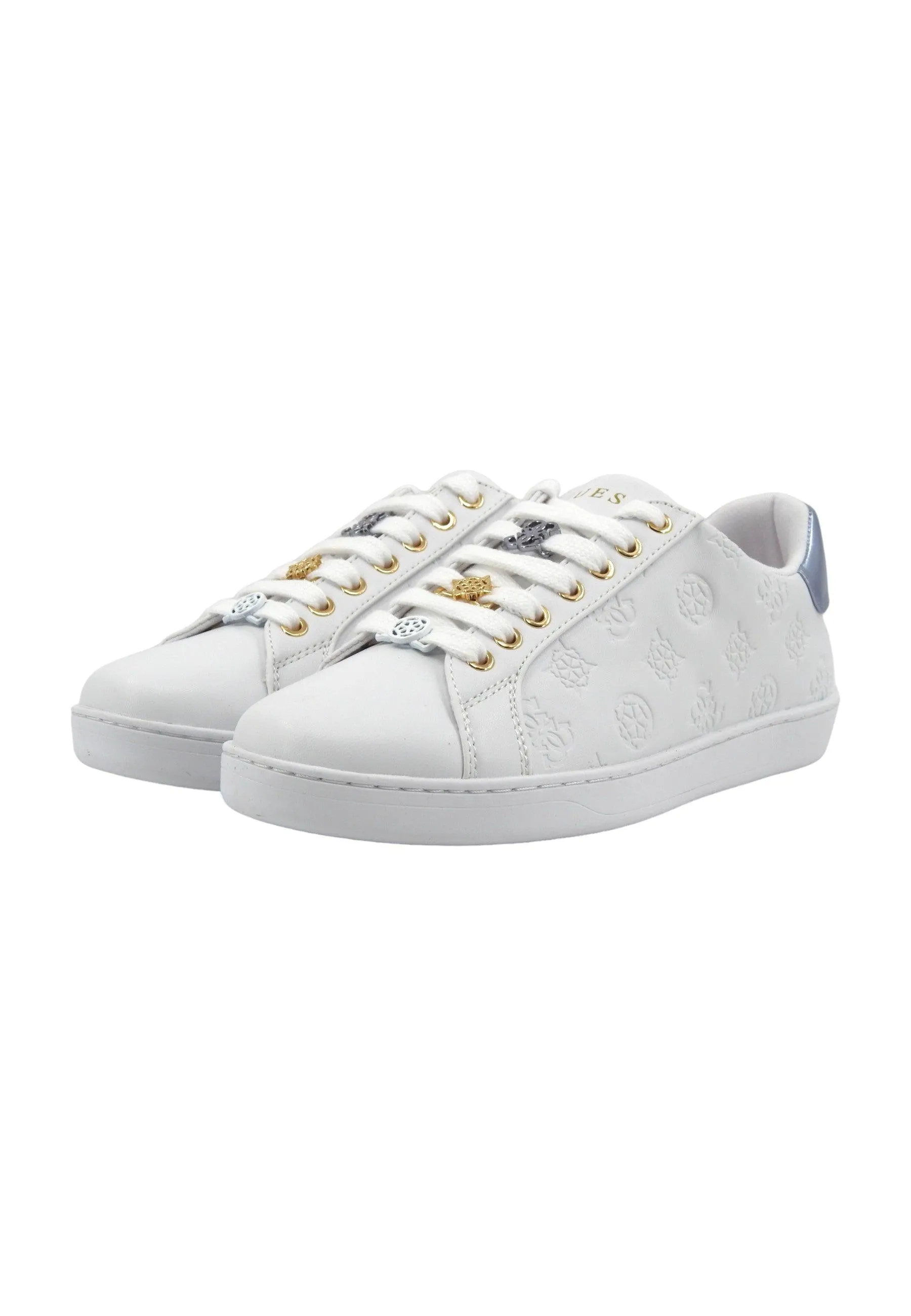 GUESS Sneaker Donna White Blue FLJROSELE12