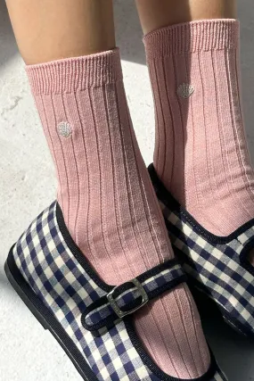 Her Socks in Pink Soda   Silver Seashell